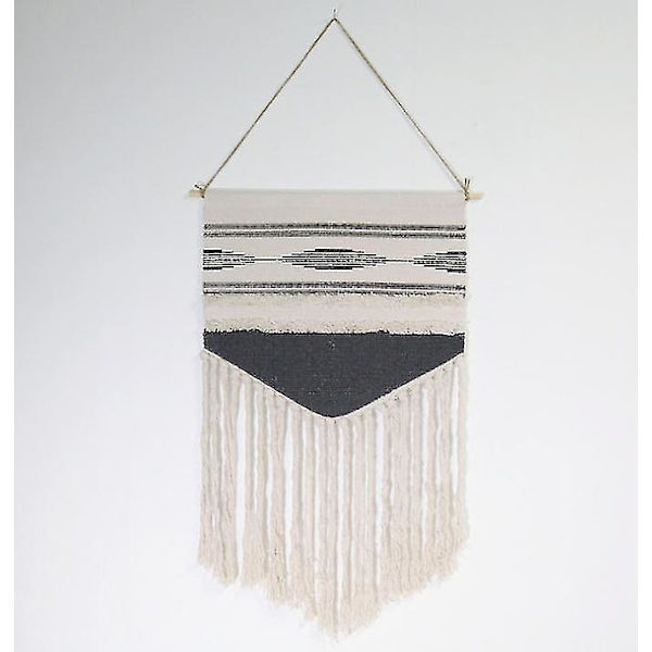 Boho Hengeteppe Vintage Stoff Makrame Grå Dekor