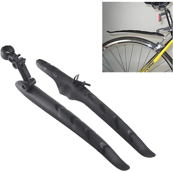 Bike Bike Fender Mud Guard Fender Fram och Bak Stänkskydd För Road Bike Mountain Bike Black2st)