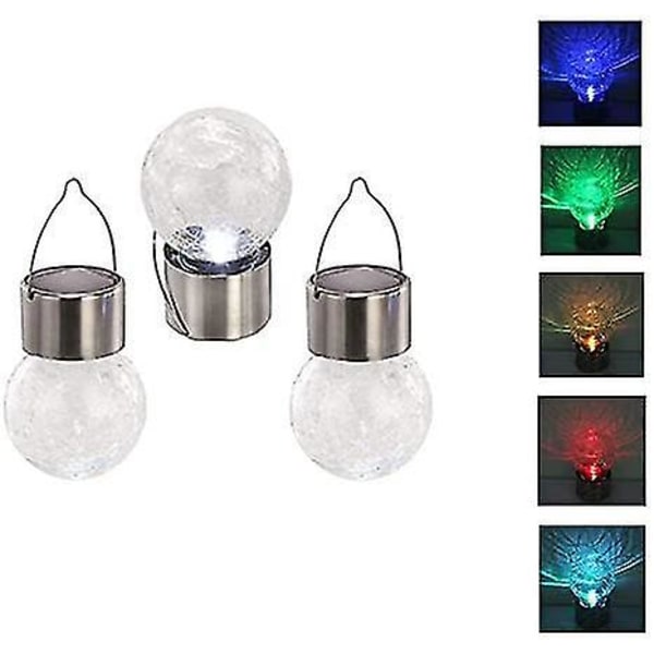 4-pack Globeglaskulor Solcellslampa Färgväxlande LED Hängande Ljus