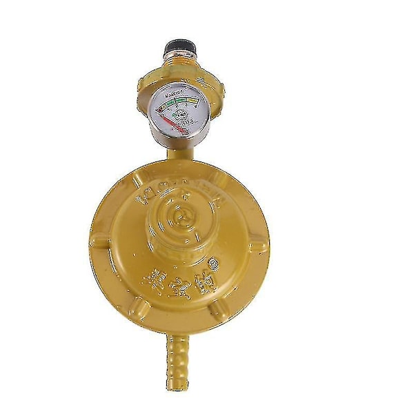 Propan Gasregulator med Trykmåler Manometer Niveauindikator til Grill Camping Kogegrej Caravan VVS (gul)