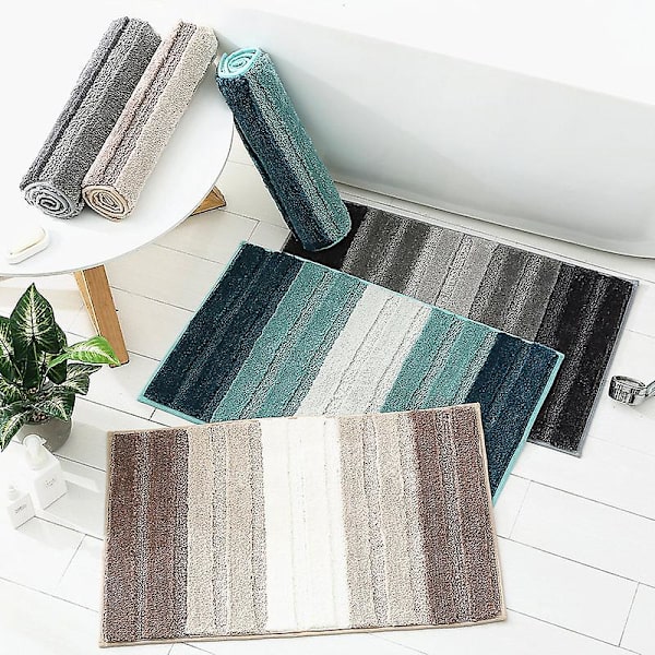 Chenille Badeværelsesmåtte, Absorberende, Skridsikker, Fløjlsblød Gradient Brown 45*65CM
