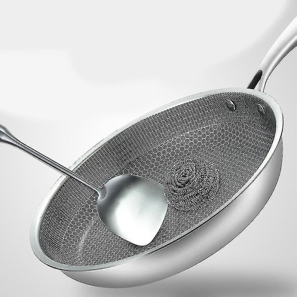 Stekepanne i rustfritt stål, non-stick, 28 cm, stekepanne, gryte, enkeltsidig