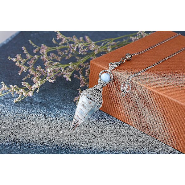Chakra-kristalliheiluri kuusikulmainen Reiki-parantava kristalli kärki jalokivi dowsing-heiluri