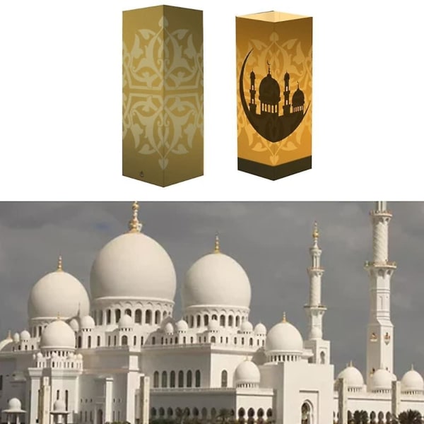 USB LED nattlys med muslimsk arkitektonisk stil 3D skyggelampe