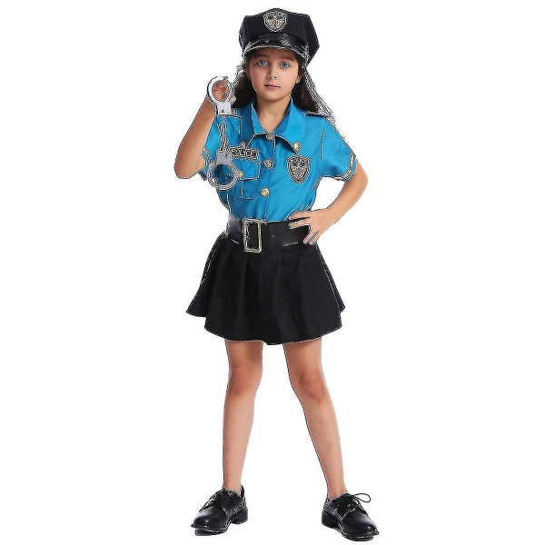 Kostume til børn betjent kostume til drenge piger politimandssæt S 104 to 116cm