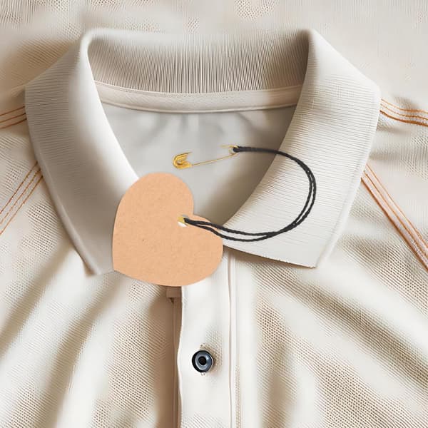 500 stk. hængende mærkesnor til tøj Elegant design, sort polyester og kobbermateriale
