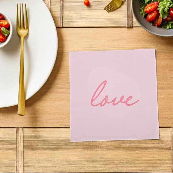 80 stk. Valentinsdag Papirservietter Engangs Lunsj Middagsservietter