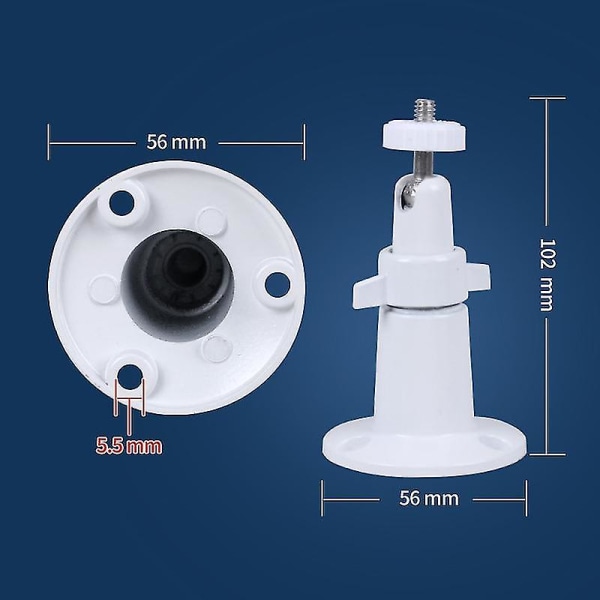 Sikkerhetsveggmontering Takmontering Stativ Holder Brakett For Hjem Sikkerhetskameraer (2 stk, Hvit)
