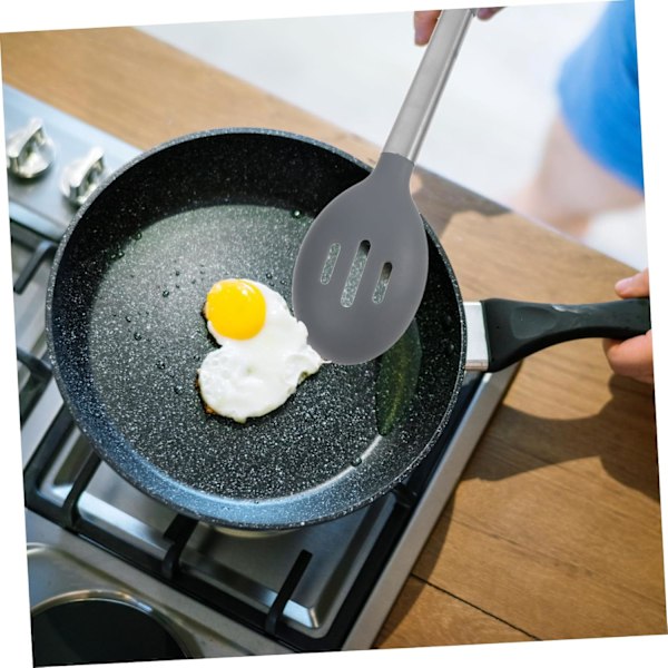 Silikone Bestiksæt Madlavningsredskabssæt Hullet Serveringsske Varmebestandig Nonstick til Hjemme Professionel Brug