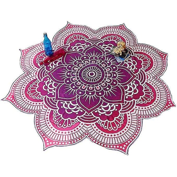 Mandala Rund Tapestry Lotus Duk Yogamatte