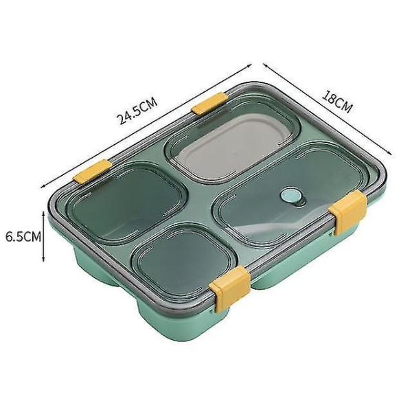 1300 ml Green Healthy Plastic Lunch Box vuotamaton Bento Box