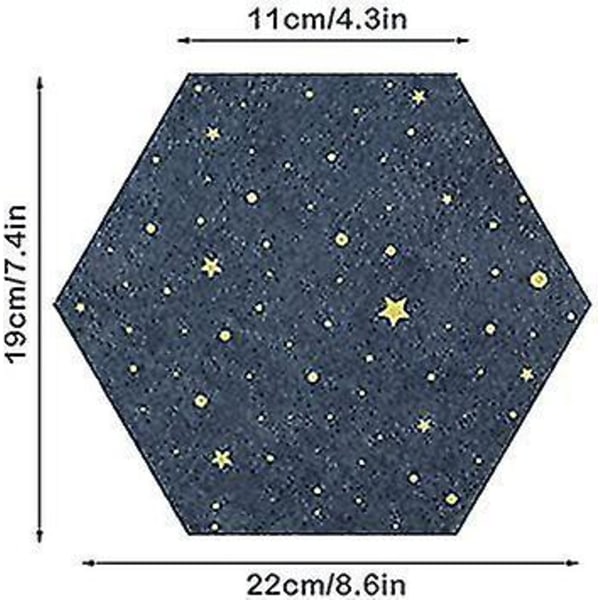 Korktavle med filt og stjernehimmel-bakgrunn - Oppslagstavle