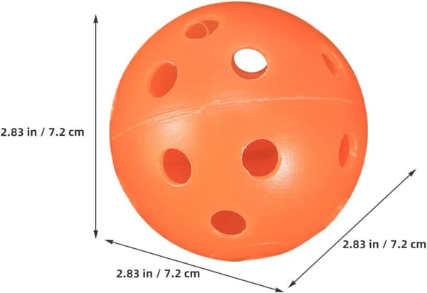 12 stk. hule indendørs pickleball-bolde i PE-materiale, orange mini-træningsgolfbolde