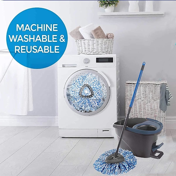 4 Pakkaa Vaihtopyyhkeitä, 2-in-1 Puuvillainen Mop, Helppo Puristaa Ja Puhdistaa, Mikrokuitu Täytetty Mopipäät Puulle, Marmori, Laminaatti Lattioille
