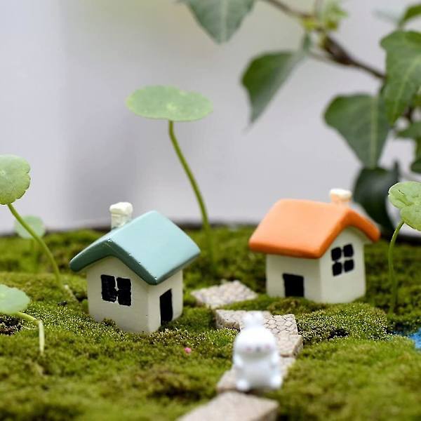 Miniatur Figur Resin Sød Mikrohus Figur Landskabs Tilbehør