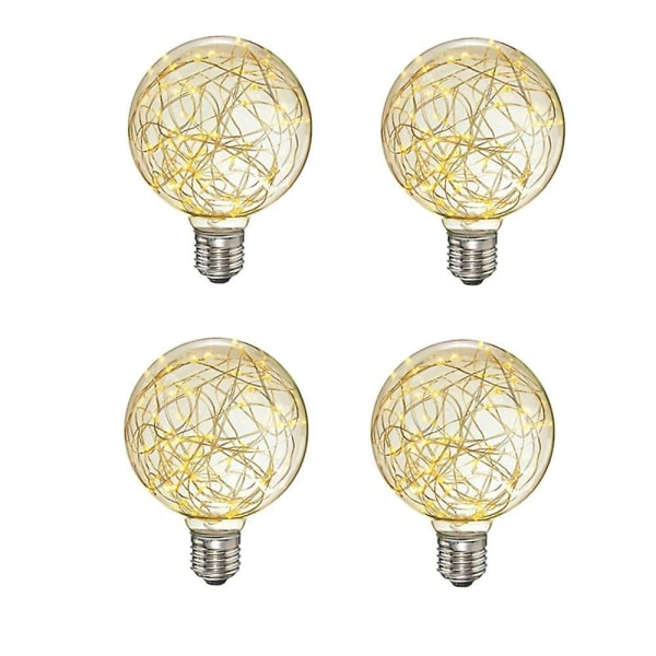 4 stk. LED Globe Fairy Lyspærer Stjerneformet Dekorative E26 E27