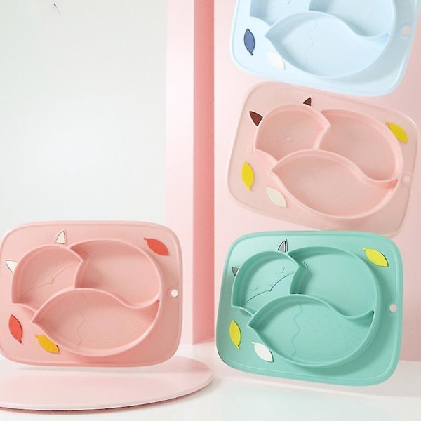 Baby silikonilautanen Kids Bowl Fox Silica -lasten lautanen, silikoninen lautanen,a