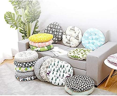 Rund Sittdyna Tatami Kudde, Stolsdyna Tjock Stolsdyna, 100% Bomullslinne