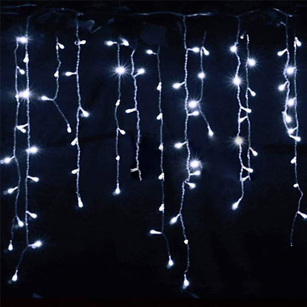 4m Jouluvalosarja Verho 96 LED:tä Jääpuikkovalot 8 Tilaa