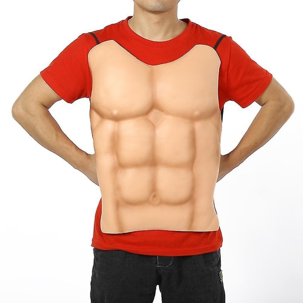 Fake Chest Muscle Belly Six Pack Abs Festtøj Pasform Rollespil Sjov
