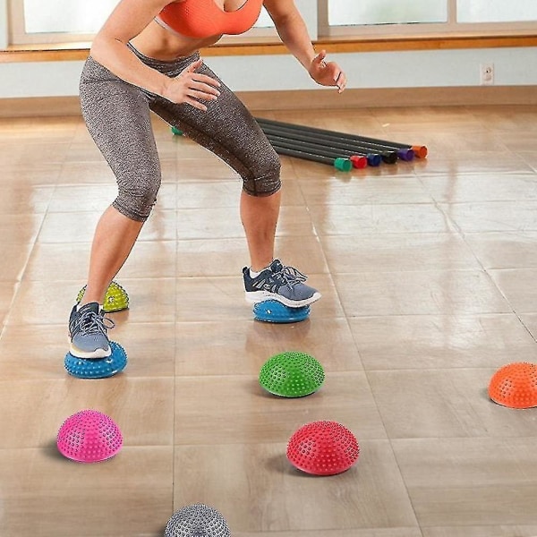 Fotmassasjeball, Pvc Yoga halvkuler Massasjeøvelser Trener Fitness Balanseball (1 stk, gul