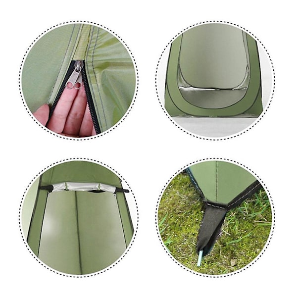 Enkel Pop Up Dusch Tält Toalett Omklädningskabin Camping Utomhus Skydd Inomhus Utomhus Omklädningsrum Bärbar (Oljegrön)