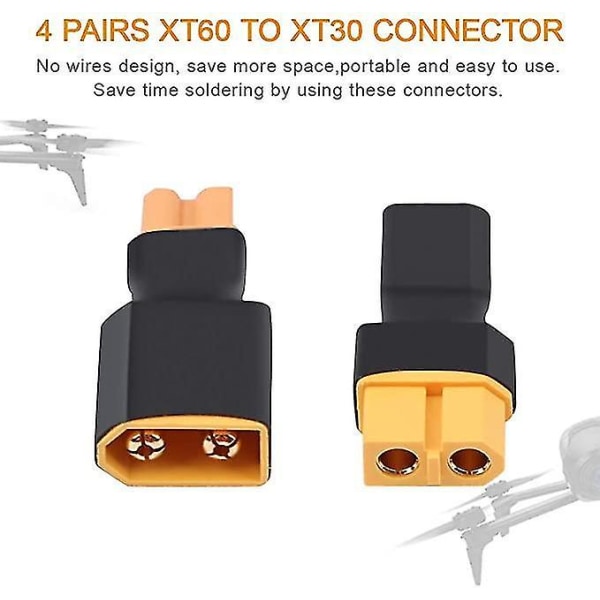 8 st Xt60 till Xt30 Pluggadapterkonverterare för RC-batteri
