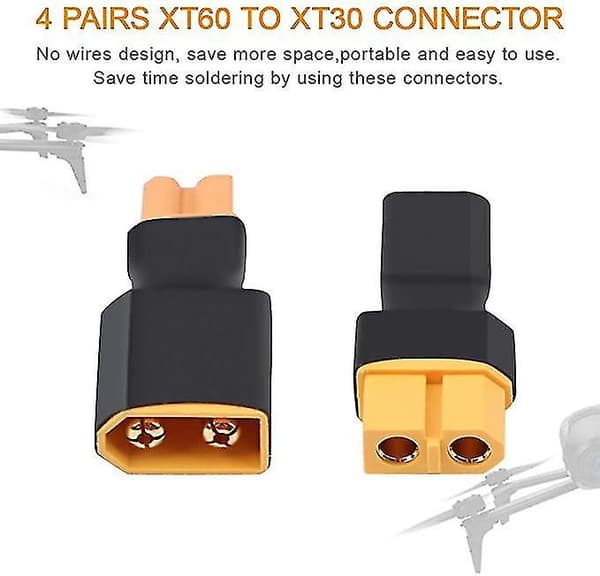 8 stk. Xt60 til Xt30 Stikadapter Konverter til RC Batteri
