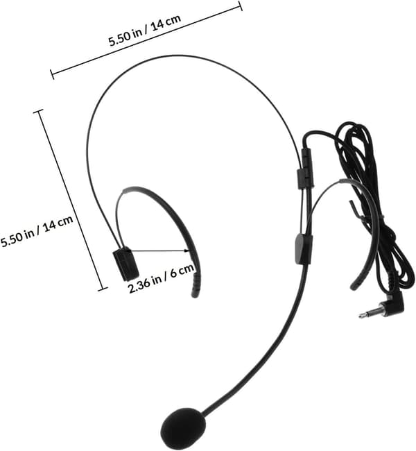 Headsetmikrofon til sang Sort Letvægts Trådløs Mikrofon Headset