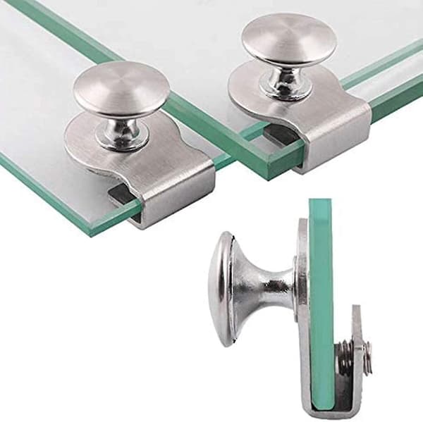 Rustfrit Stål Snap-On Glasdørsgreb Glasdørknapper 5-8mm Skuffegreb