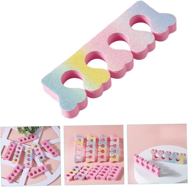 30 stk. neglekunst tåskillere hjerteformede lyserøde gradient Eva manicure pedicure separatorer