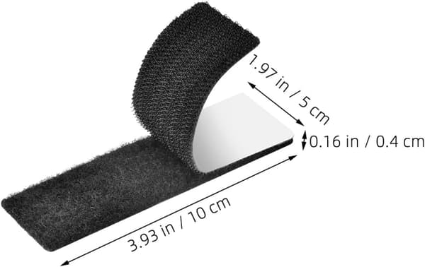 8 stk. sorte firkantede selvklæbende sofapuder 50x100mm stærk velcro til sofapudegreb