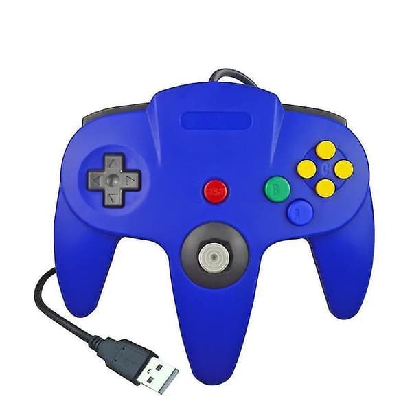 USB Trådløs N64 Controller Gamepad til Klassisk 64 Blå
