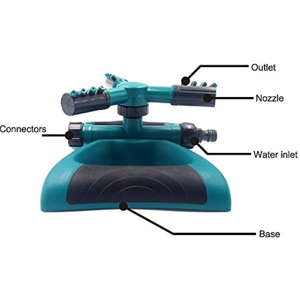 Have Sprinkler 360 Grader Automatisk Roterende Justerbar 3-Arms Vand Sprinkler Vandings System