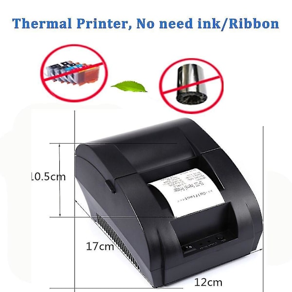 58mm Termisk Kvitteringsskriver Bluetooth USB