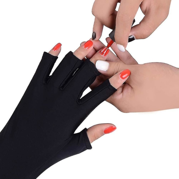 2 par neglehandsker Uv-skjoldhandsker Fingerløse handsker Forhindrer solskoldning i hænderne