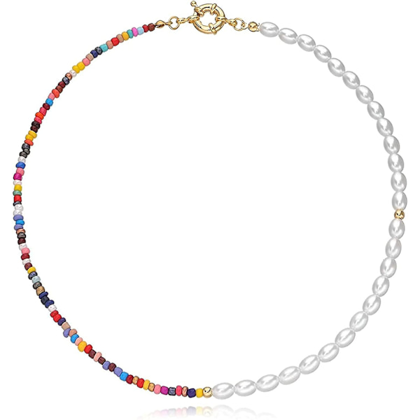 Boheme Perle Choker Halskæde Til Kvinder Håndlavet Farverig Frø Perle Gave
