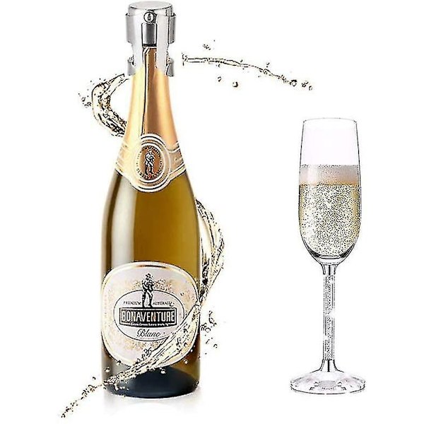 Champagnepropper til mousserende vin - Rustfrit stål vakuumprop 1 stk - sølv