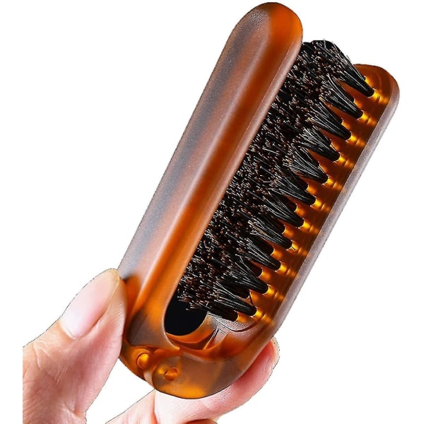 Sammenleggbar sammenleggbar hårbørste, sammenleggbar lomme hårbørste Mini hårkam Kompakt reisestørrelse Hårbrunt 1 stk.