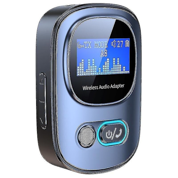 Bluetooth 5.3 -lähetin ja vastaanotin, Bluetooth-sovitin äänelle LED-näytöllä, handsfree-puhelut 3,5 mm Bluetooth Aux -sovitin PC:lle, TV:lle, kotiteatterille, jne.