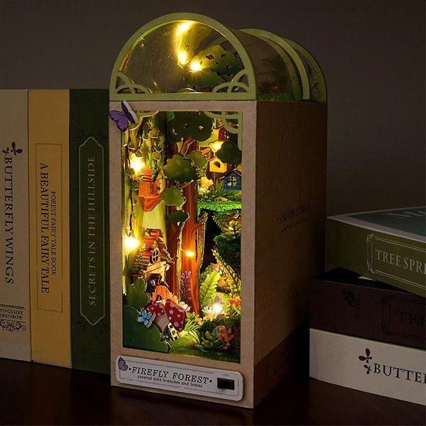DIY Book Nook Miniature Kit 3d träpussel Firefly Forest
