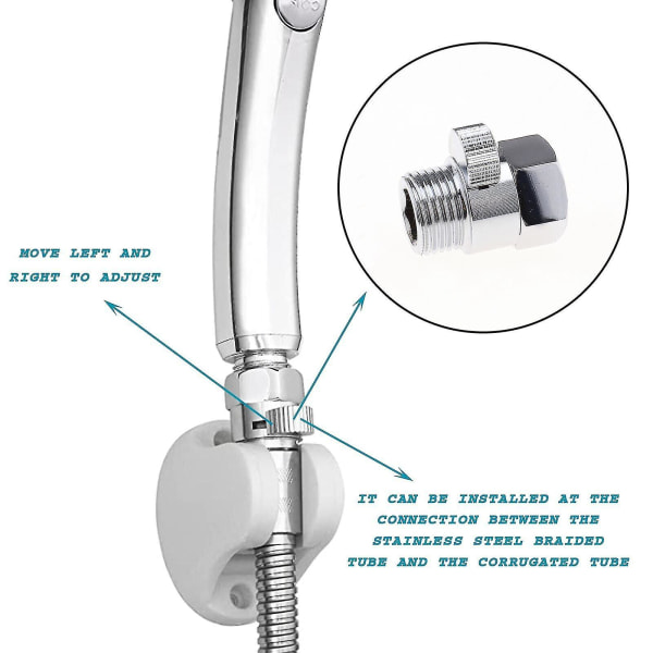 G1/2 vesivirtauksen säätöventtiili suihkupään käsisuihkun vaihtoon (hopea) (2 kpl)