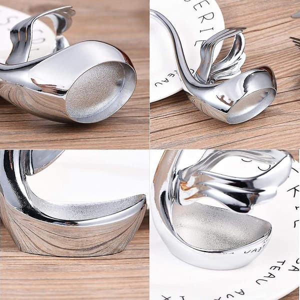 Svanformad besticksställ i rostfritt stål, dekorativ svanpresent