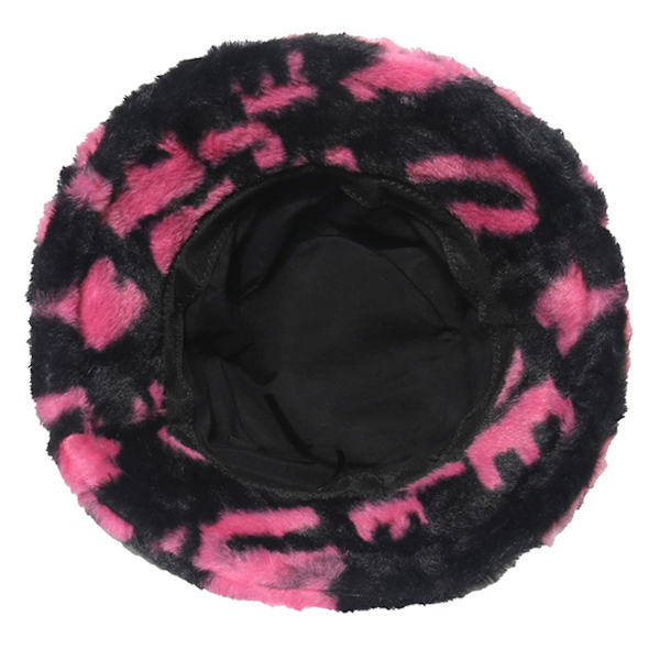 Vinter Bokstavtrykt Bøttehatt Kunstig Pels Fiskehatt Fluffy Bøttehatter Rose red