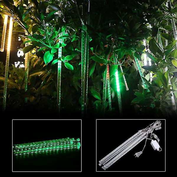 Vattentäta Meteorskurregn 8 Rör 50cm LED-Ljusslingor
