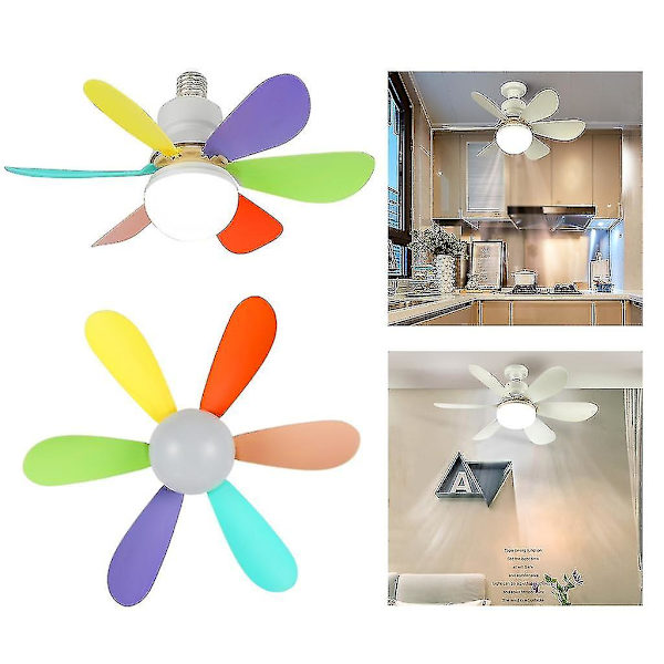Takfläkt med lampa 2-i-1 Ac86v-265v 110v 220v Chandelierfläkt för inomhuskontor White