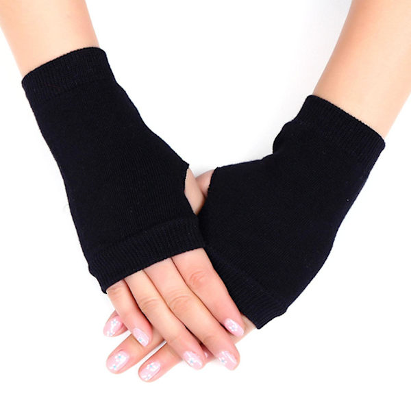 Halvfinger Handsker Strikkede Fingerløse Handsker Til Mænd Og Kvinder Vintertøj Navy Blue