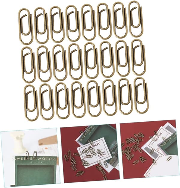 100 stk. mini metall binders små bronse filklemmer solide dokumentfester