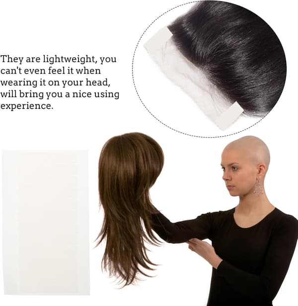 5 ark Hårforlænger Klæbestrimler Dobbeltklæbende Tape til Paryk Anvendelse Pu Materiale til Lace Front Hårsystem
