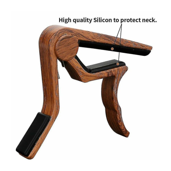 Gitarrkapo Premium Capo för Akustisk, Elektrisk och Klassisk Gitarr Ukulele Trästruktur 1st-trä